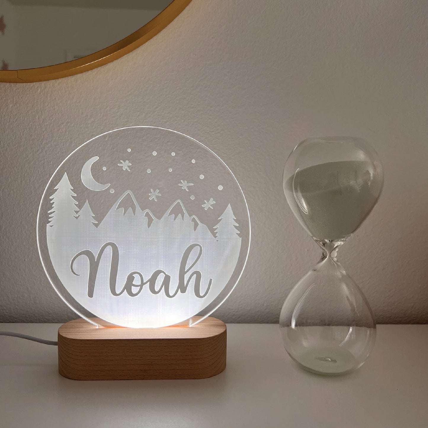 Custom Engraved LED Night Light - Personalized Acrylic Lamp