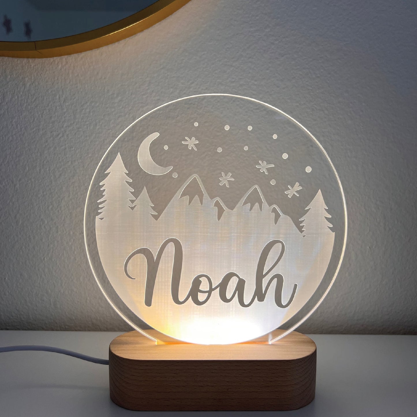 Custom Engraved LED Night Light - Personalized Acrylic Lamp