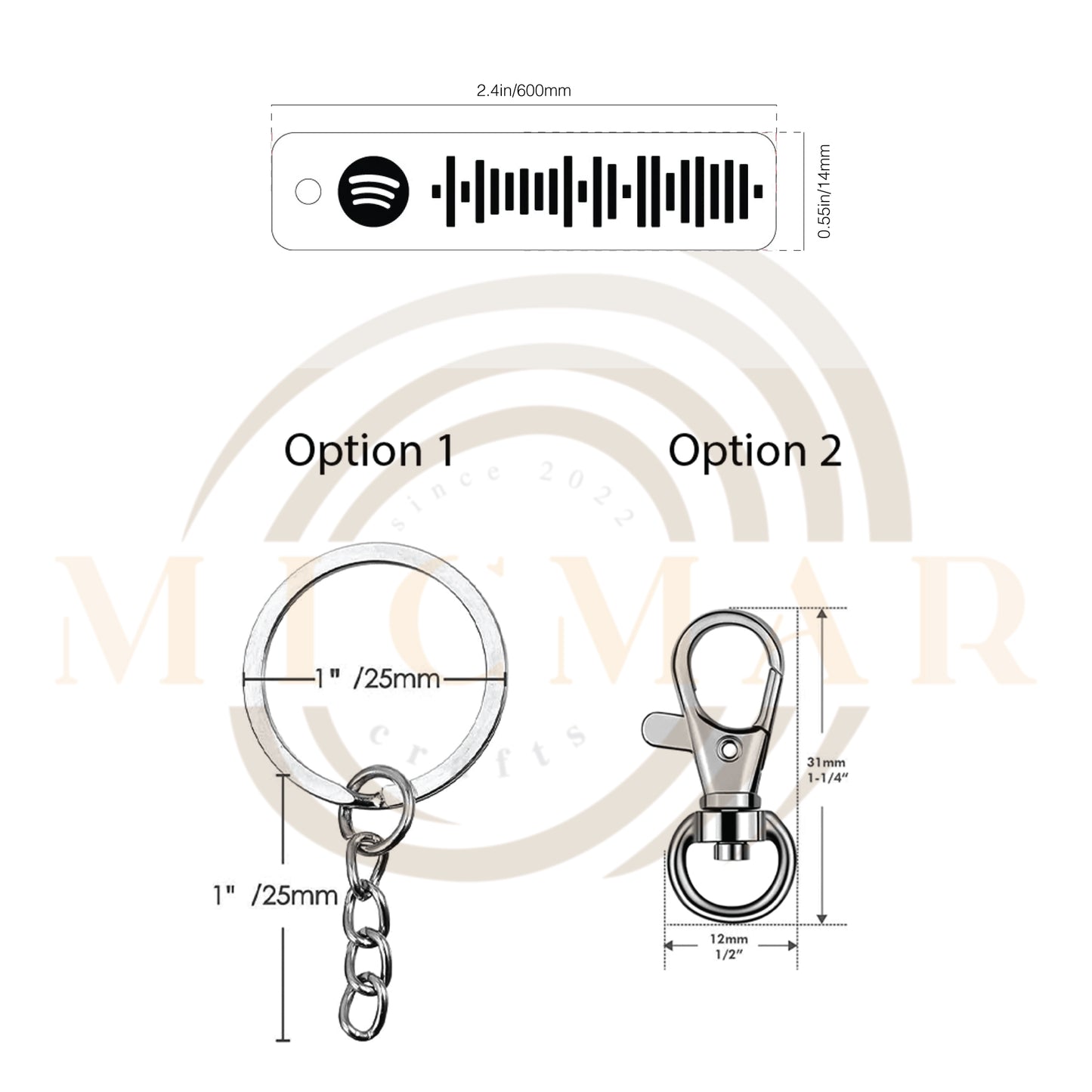 Spotify music Keychain Wood lover keyring custom personalized Gift for him gift for playlist scannable