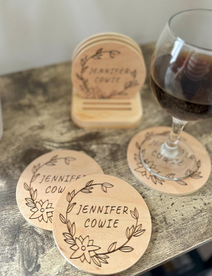 Wedding Guest Favors, Custom Coasters, Unique, Wedding Guest Gifts, Engraved Personalized Text