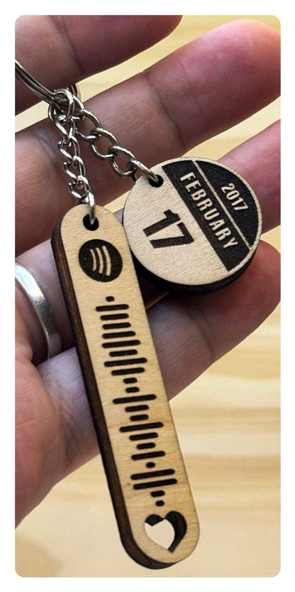 Music Code Keychain Couples Custom Keyring Music Code Gift for husband girlfriend boyfriend