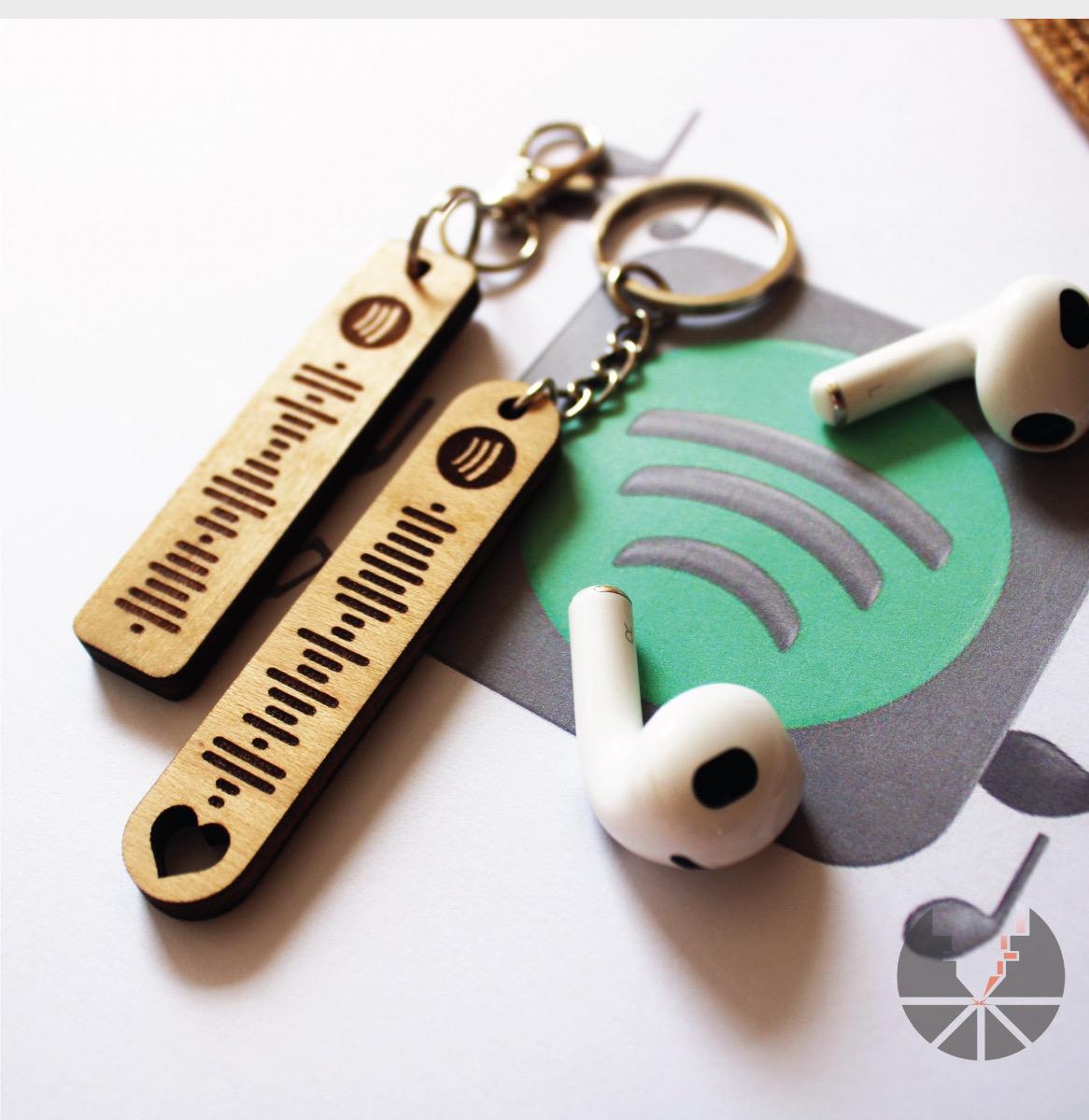 Music Code Keychain Couples Custom Keyring Music Code Gift for husband girlfriend boyfriend