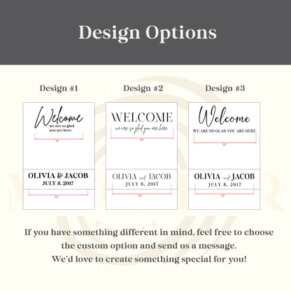 Custom Wedding Welcome Sign Decal | Personalized Vinyl Sticker for Flower Box A-Frame Easel
