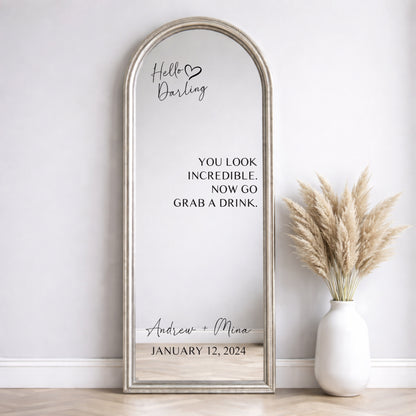 Custom Wedding Mirror Decal, Shower, Parties, Events, Personalized Welcome Sign, Personalized Vinyl Sticker for Mirror, Reception Decor