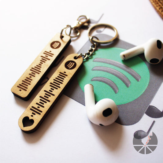 Spotify  music keychain  Scannable Music Code Keychain Gift Our Song Anniversary Gift girlfriend wood