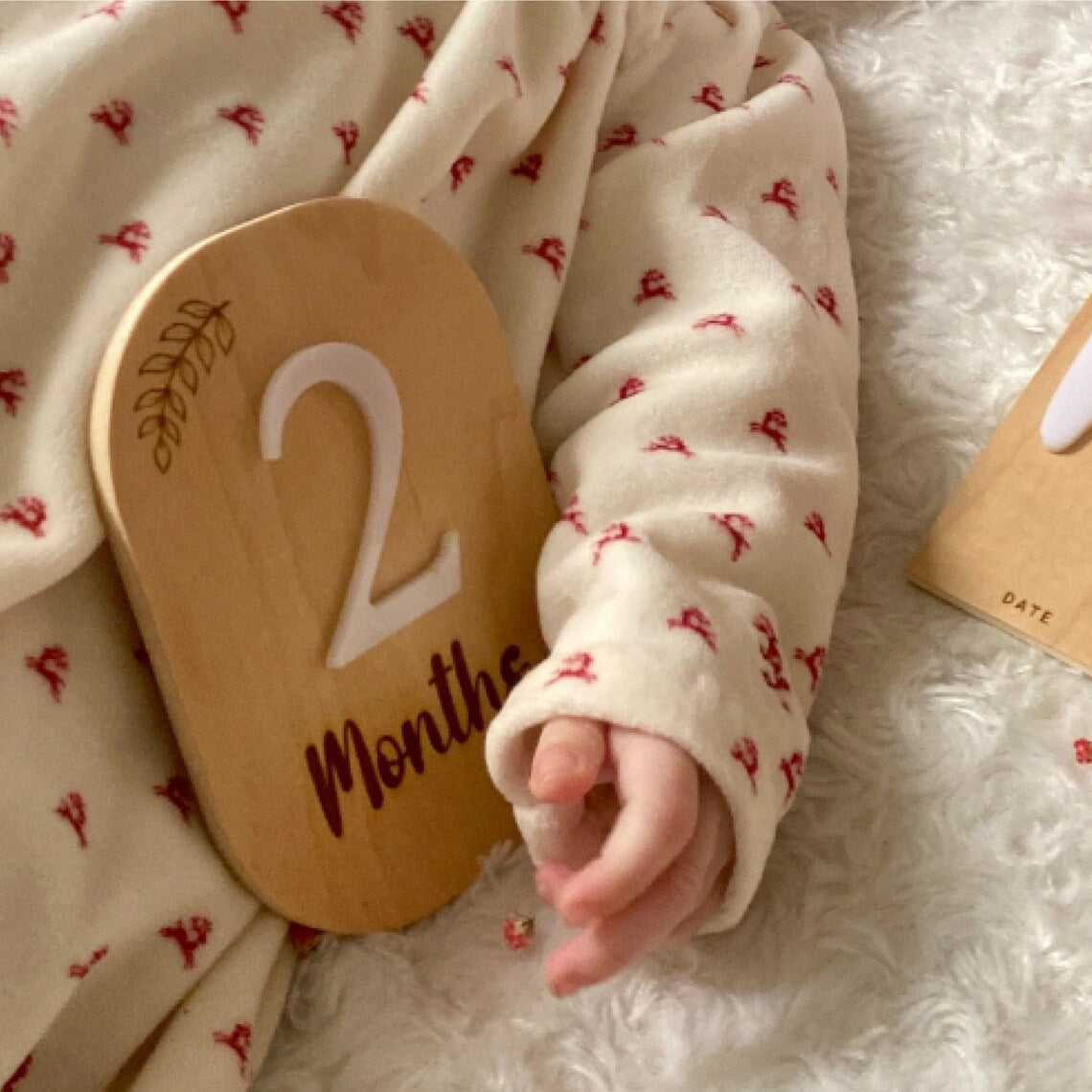 Personalized Monthly Milestone Baby Discs, Wooden Markers for Baby Shower & Month Photos newborn