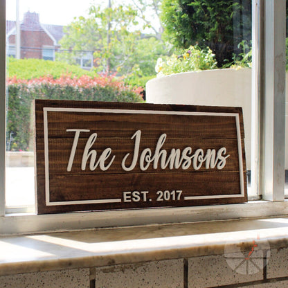 Wooden name sign Plaque - Rustic Farmhouse Style - Ideal for Home or Office Decor - Unique Housewarming Gift Last name